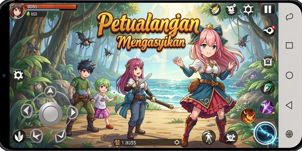 Tampilan gameplay <strong>8055</strong> yang menakjubkan dalam dunia Anime.