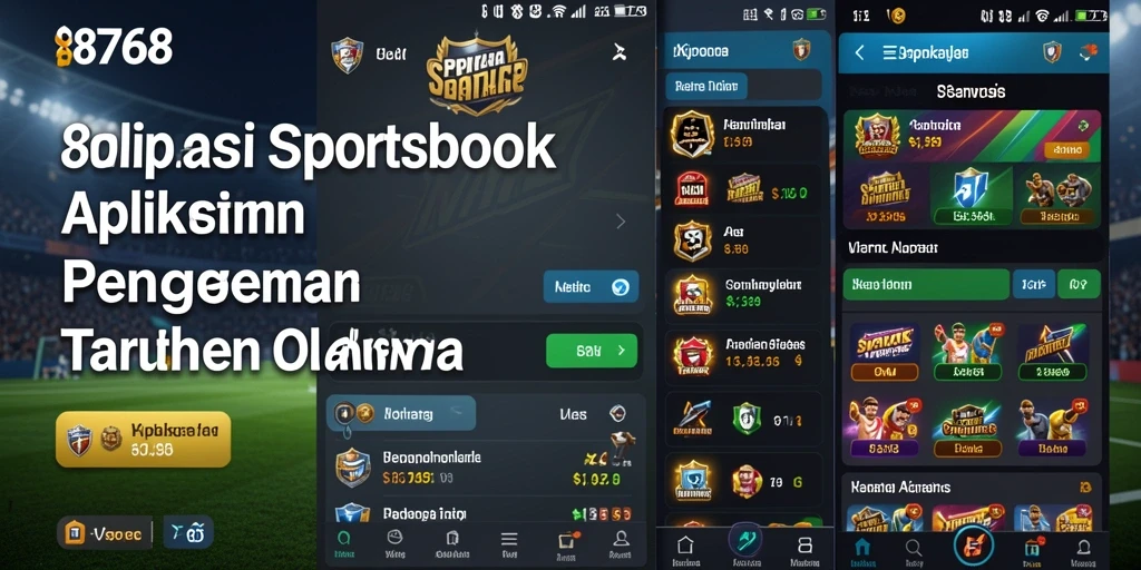 Tampilan menarik dari aplikasi sportsbook 8768 selama taruhan olahraga.