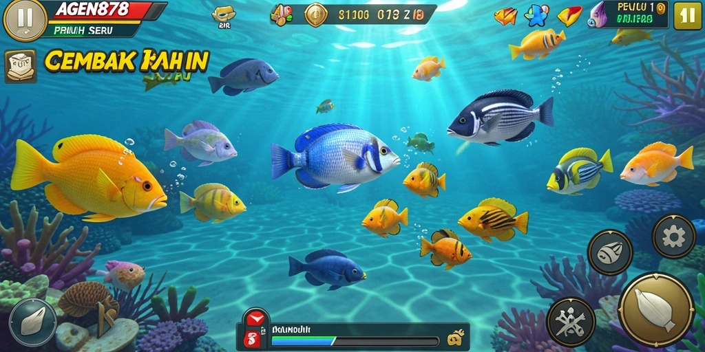 Tampilan menarik dari gameplay menembak ikan di AGEN878.