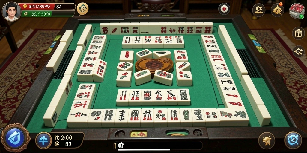 Tampilan menarik dari gameplay Mahjong yang menantang.