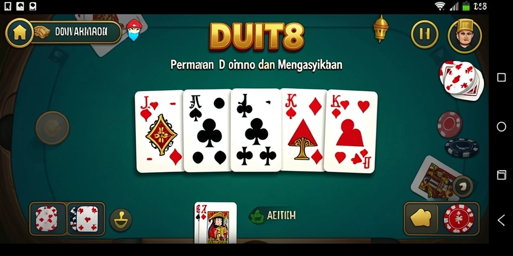 Tampilan gameplay seru pada <strong>DUIT8</strong> yang menampilkan sesi permainan Domino.