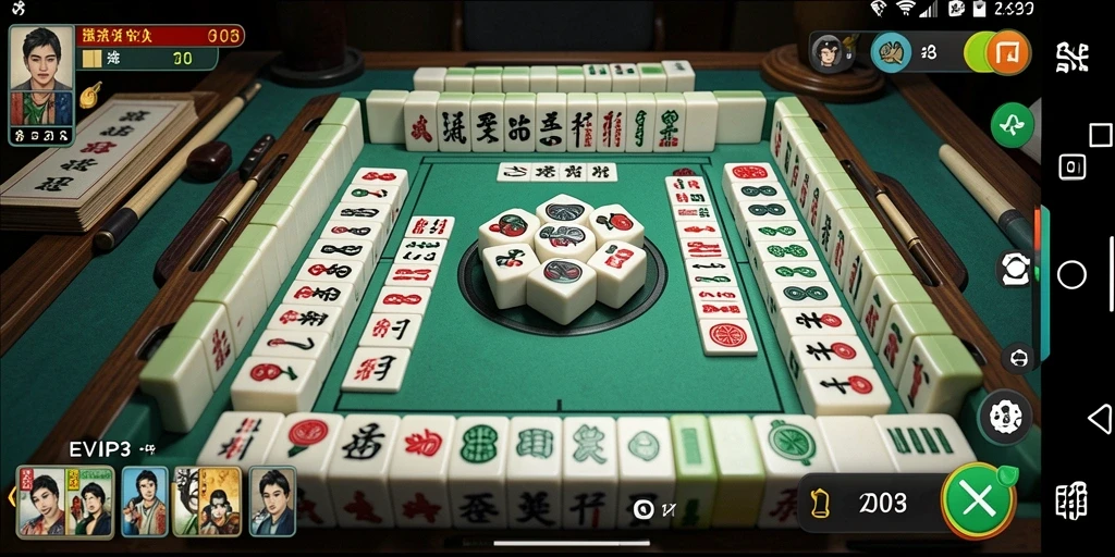 Screenshot gameplay EVIP3 yang menampilkan tantangan Mahjong.