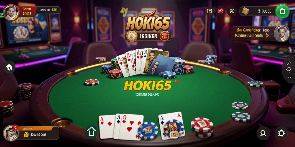 Gameplay HOKI65 menampilkan pemain yang bersaing dalam permainan Poker.