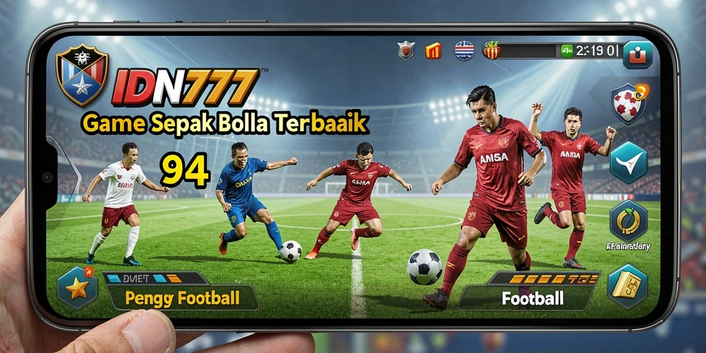 Screenshot gameplay IDN777 menampilkan aksi seru pertandingan sepak bola.