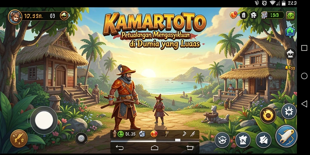 Tampilan gameplay KAMARTOTO yang futuristik dan penuh petualangan.