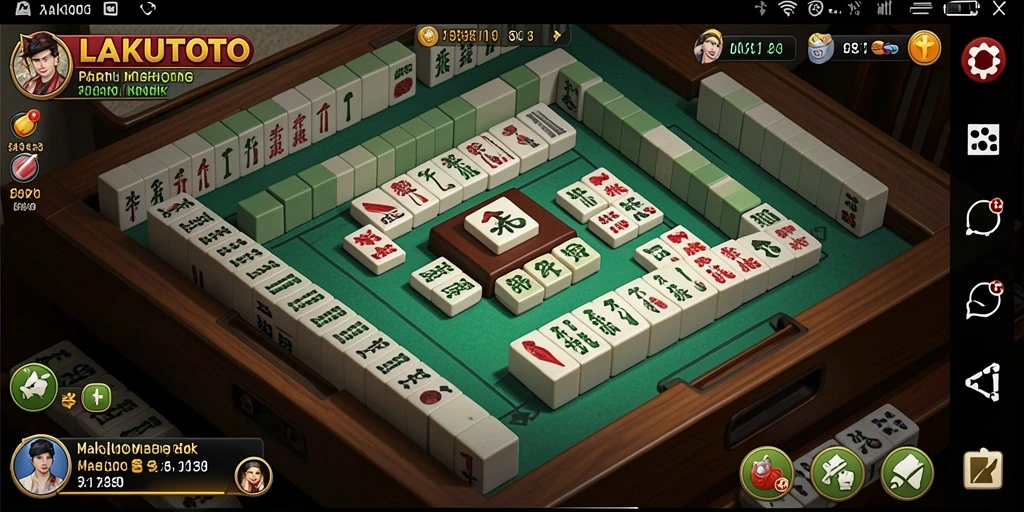 Tampilan gameplay menarik dari LAKUTOTO saat bermain Mahjong.