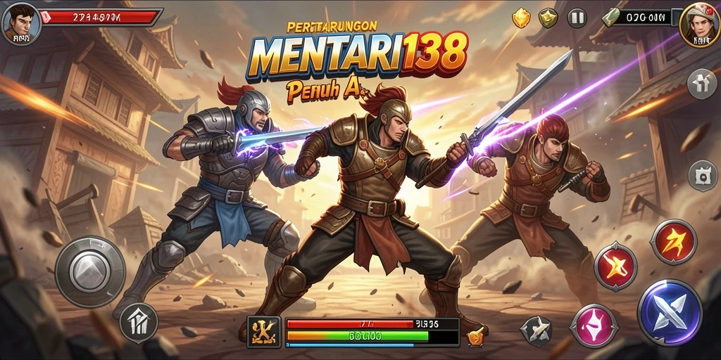 Gameplay intens dengan berbagai aksi pertarungan.