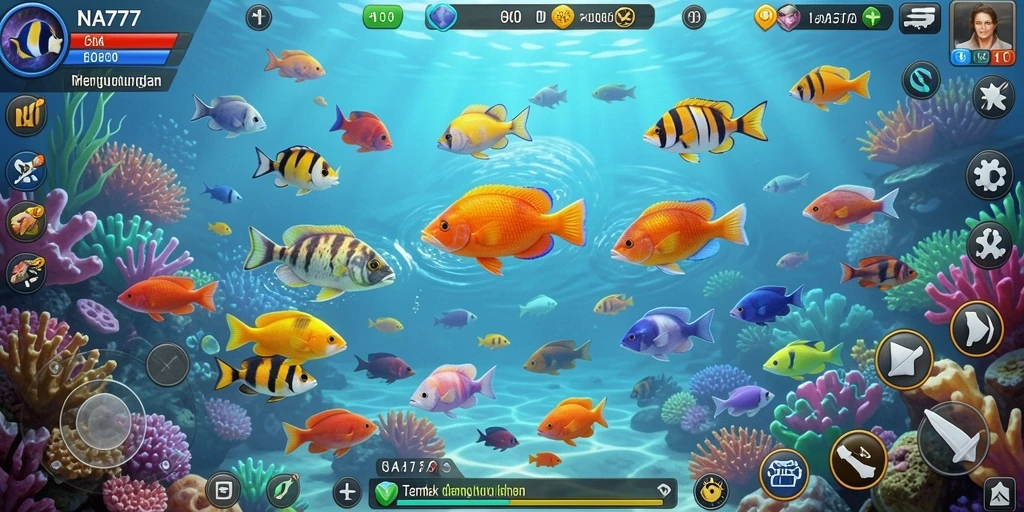 Tampilan screenshot NA777 menampilkan aksi Tembak Ikan yang seru.