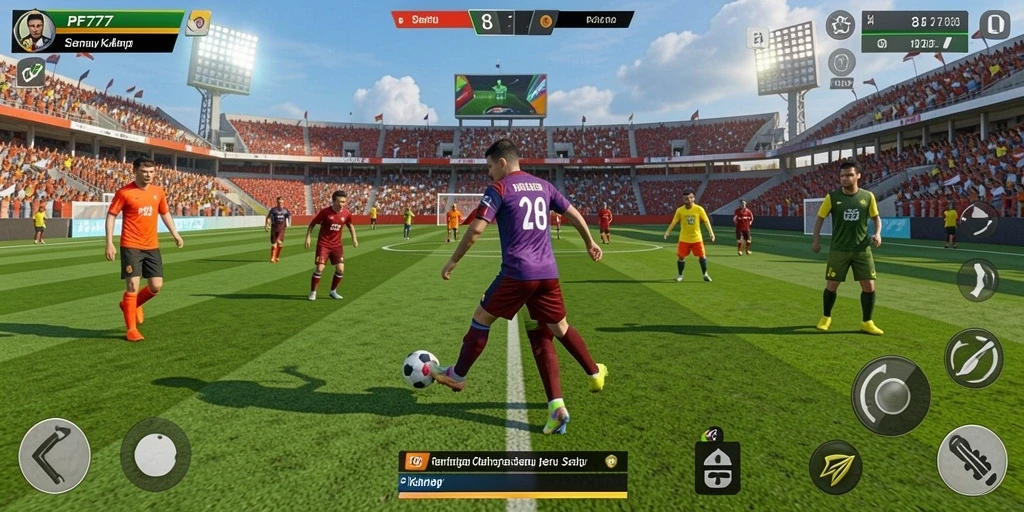 Screenshot gameplay PF777 menampilkan aksi olahraga yang seru.