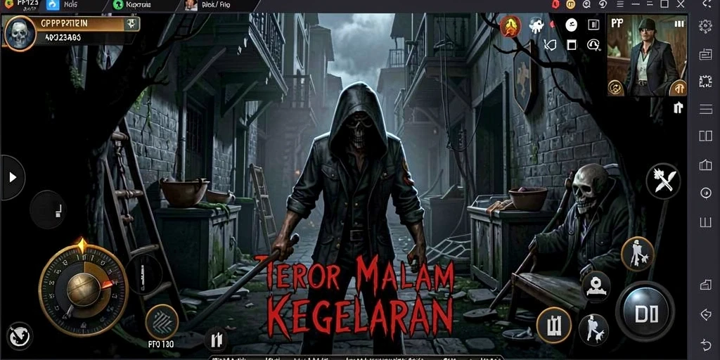 Tangkapan layar gameplay PP123 menampilkan suasana menyeramkan yang mendebarkan.