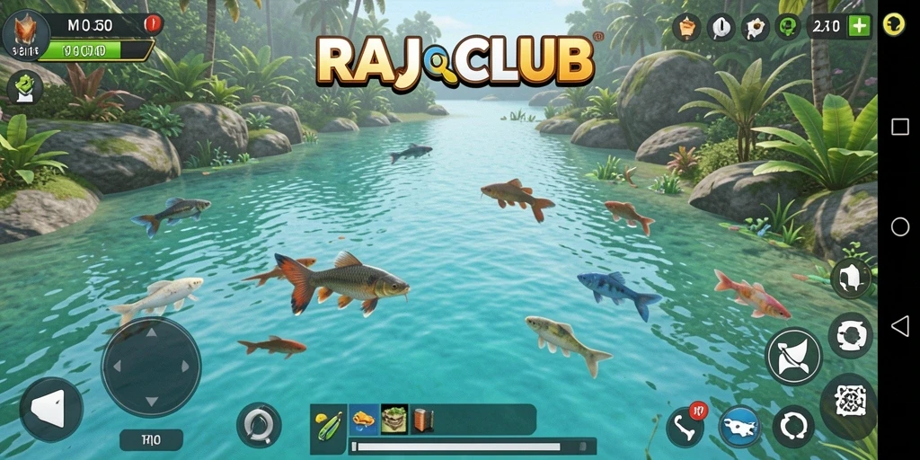 Tampilan gameplay seru di RAJACLUB dengan aksi memancing yang mendebarkan.