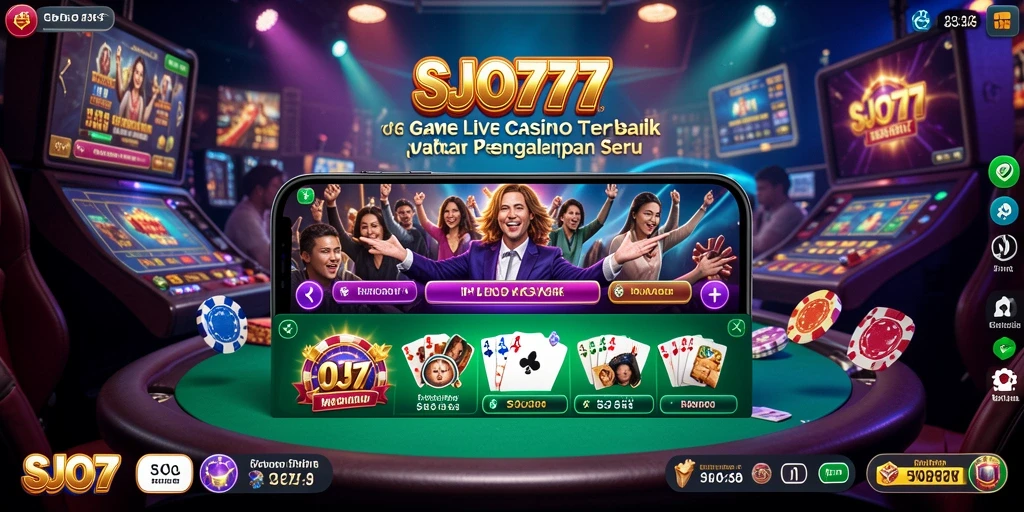 Tampilan gameplay SJO777 yang mendebarkan dengan dealer langsung.