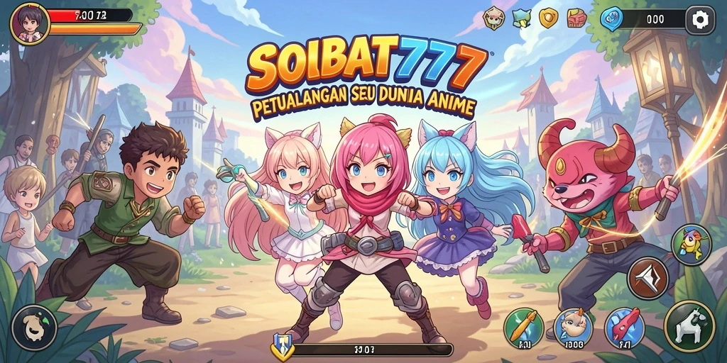 Screenshot utama SOBAT777 menampilkan aksi seru dalam gameplay Anime.