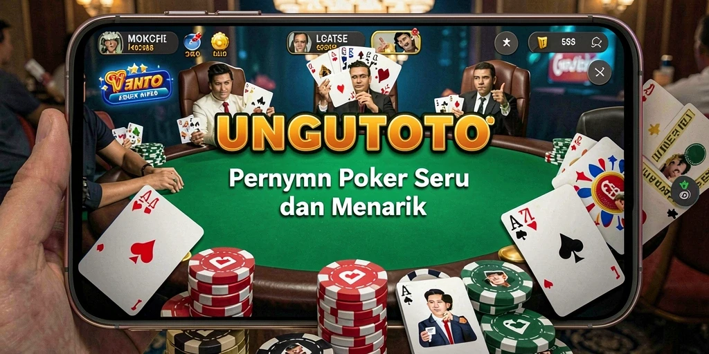 Screenshot UNGUTOTO menampilkan gameplay Poker yang mendebarkan.