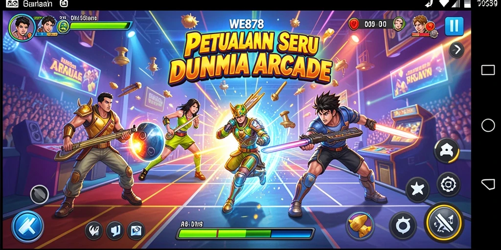 Screenshot gameplay WE878 yang menunjukkan aksi seru di dunia Arcade.