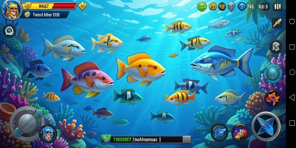 Tangkapan layar WG87 menampilkan serunya gameplay Tembak Ikan.